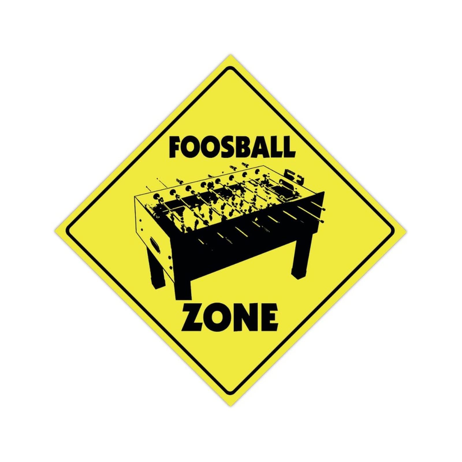 Foosball Zone Warning Sign - Game Room Decor, Table Soccer Gift, Indoor & Outdoor Wall Art - Perfect for Man Cave, Basement, Sports Bar & Home Decor