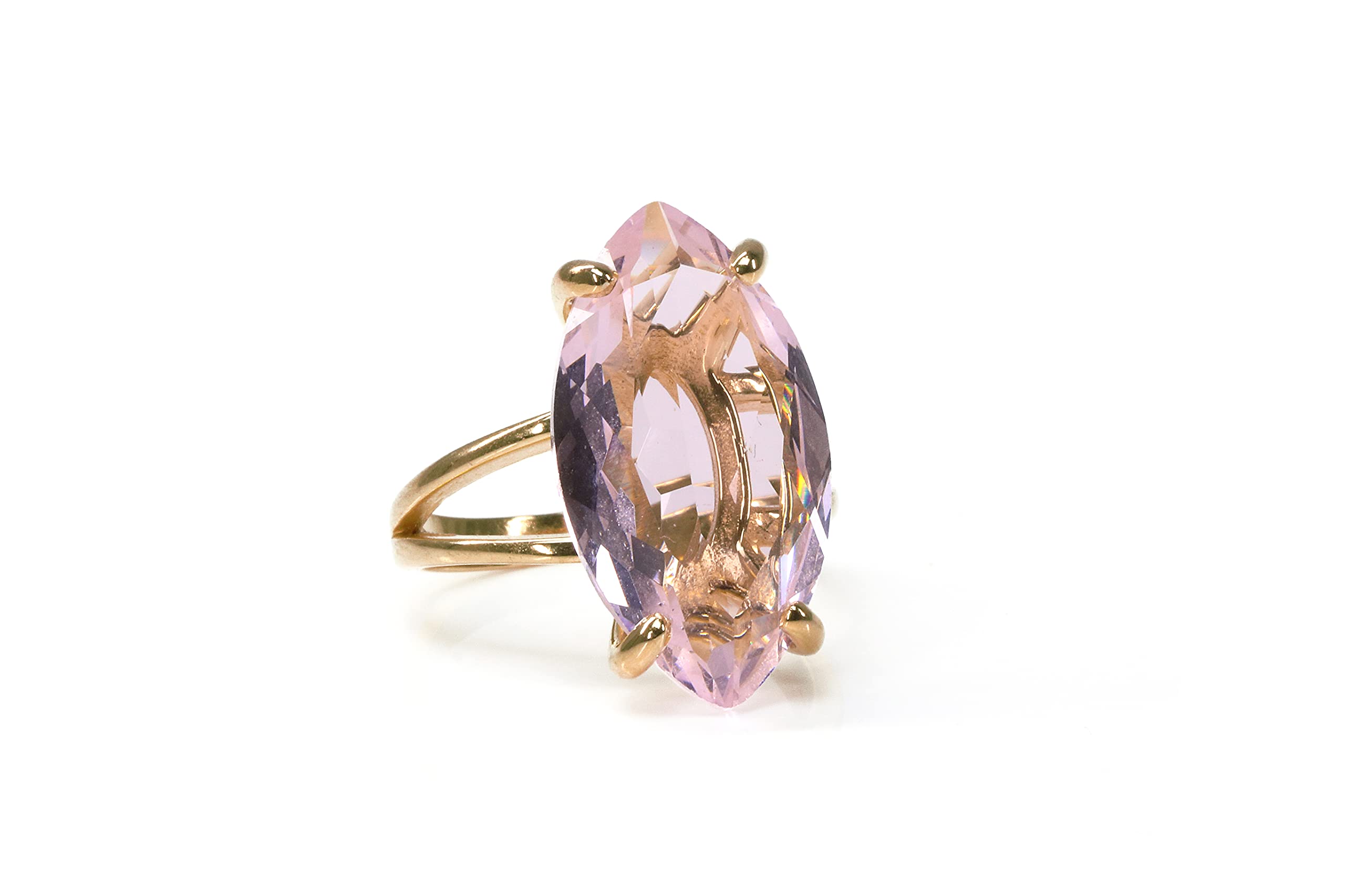 Rose Quartz Ring 14k Rose Gold - Handmade Jewelry for Women - Gift for Birthdays & Anniversaries - Elegant Party Wear
