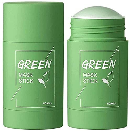 Qumeidie Green Tea Purifying Clay Stick Mask - Oil Control, Anti-Acne, Deep Cleansing Facial Mask for Oily & Acne-Prone Skin - Portable Solid Mud Mask Stick for Travel - Detoxifying Green Tea Facial Mask (40g) - Perfect for Daily Skincare & On-the-Go Use