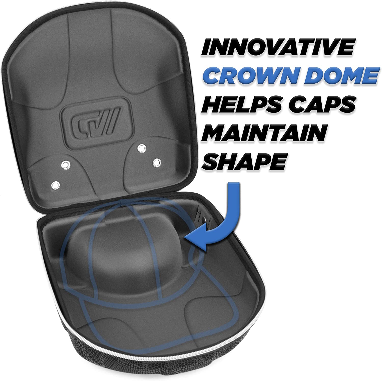 CASEMATIX Crush-Resistant Hard Shell Baseball Cap Travel Case - Protective Hat Storage for Men & Women - Perfect for Travel, Sports, and Everyday Use