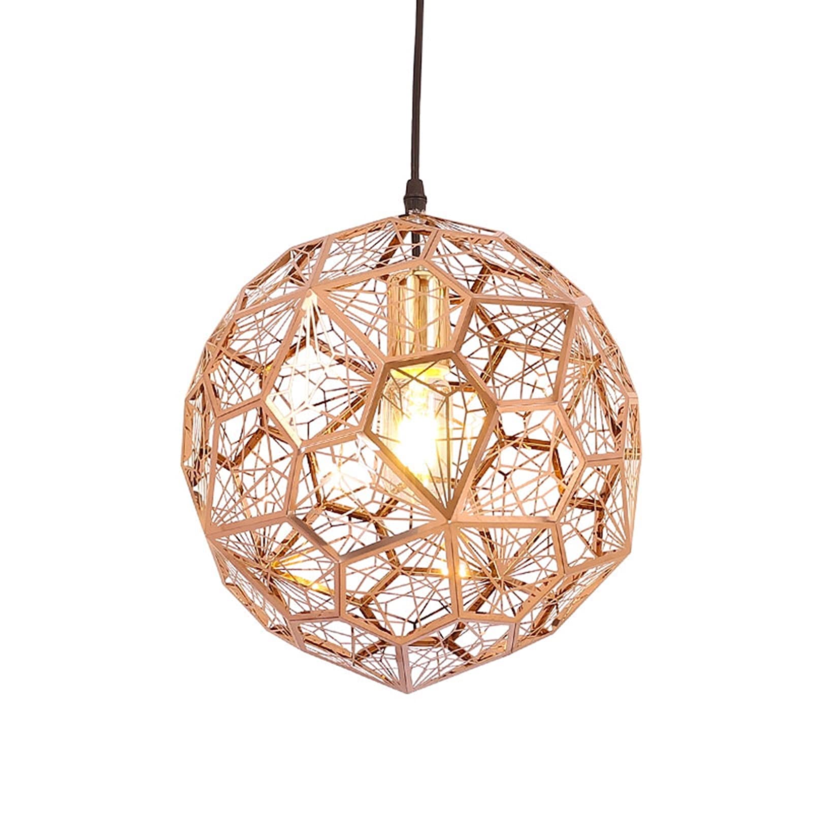 Modern Round LED Chandelier - Gold/Rose Gold/Silver Ceiling Light for Dining Room, Living Room & Cafe - 25cm Stainless Steel Pendant Lamp (Rose Gold) - Perfect for Home Decor & Commercial Lighting