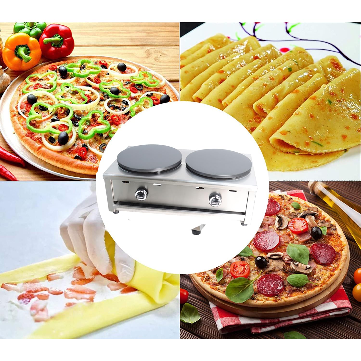 2800Pa LPG Commercial Crepe Maker - 15.7