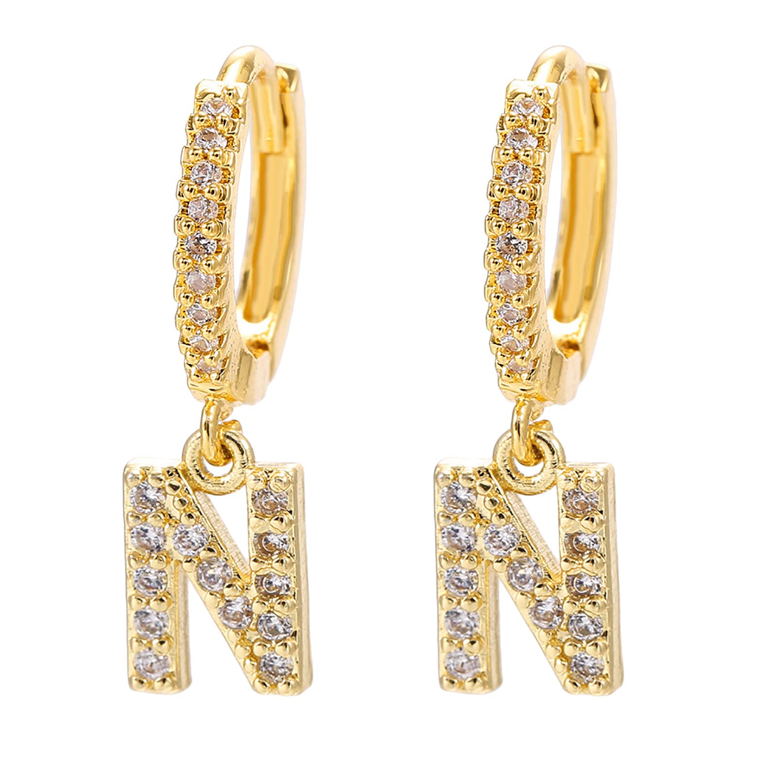 Personalized Alphabet Zircon Earrings for Women - Elegant Diamond-Like Stud Earrings - Perfect for Gifts, Parties & Everyday Wear