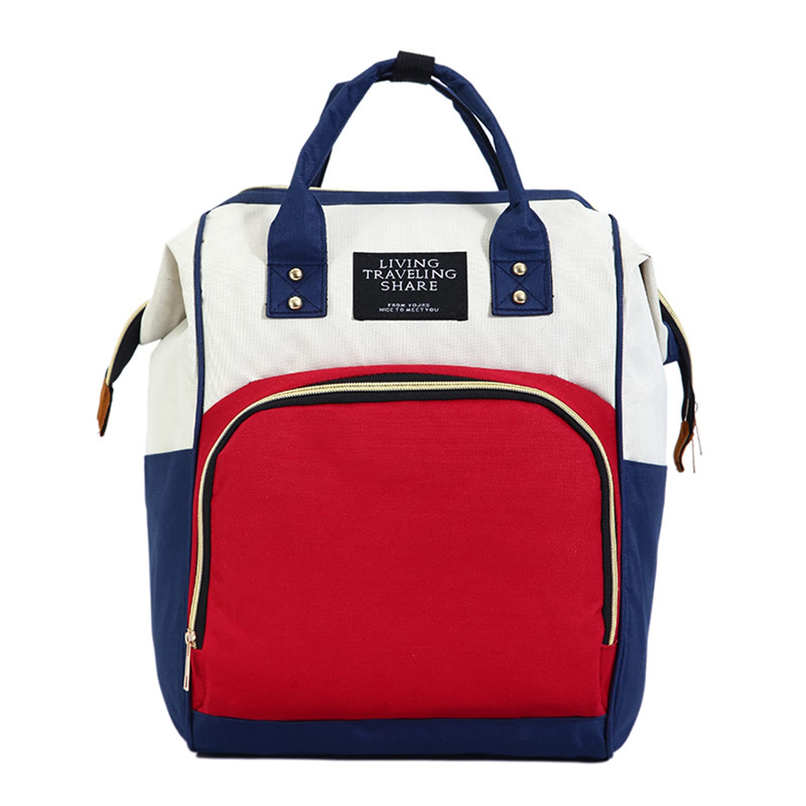 **Mecllis Waterproof Diaper Backpack - Multi-Function Baby Nappy Bag for Travel & Daily Use, Red White Blue - Perfect for Moms, Dads & On-the-Go Parents**