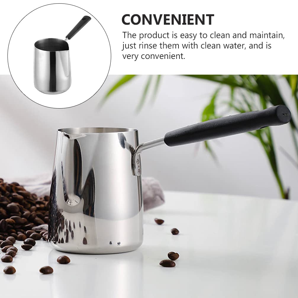 Hemoton 1Pc Stainless Steel Milk Frothing Pitcher with Handle - 304 Food Grade Espresso Steaming Cup for Coffee, Latte & Cappuccino - Perfect for Home Baristas & Coffee Shops (Ideal for Creating Microfoam & Latte Art)