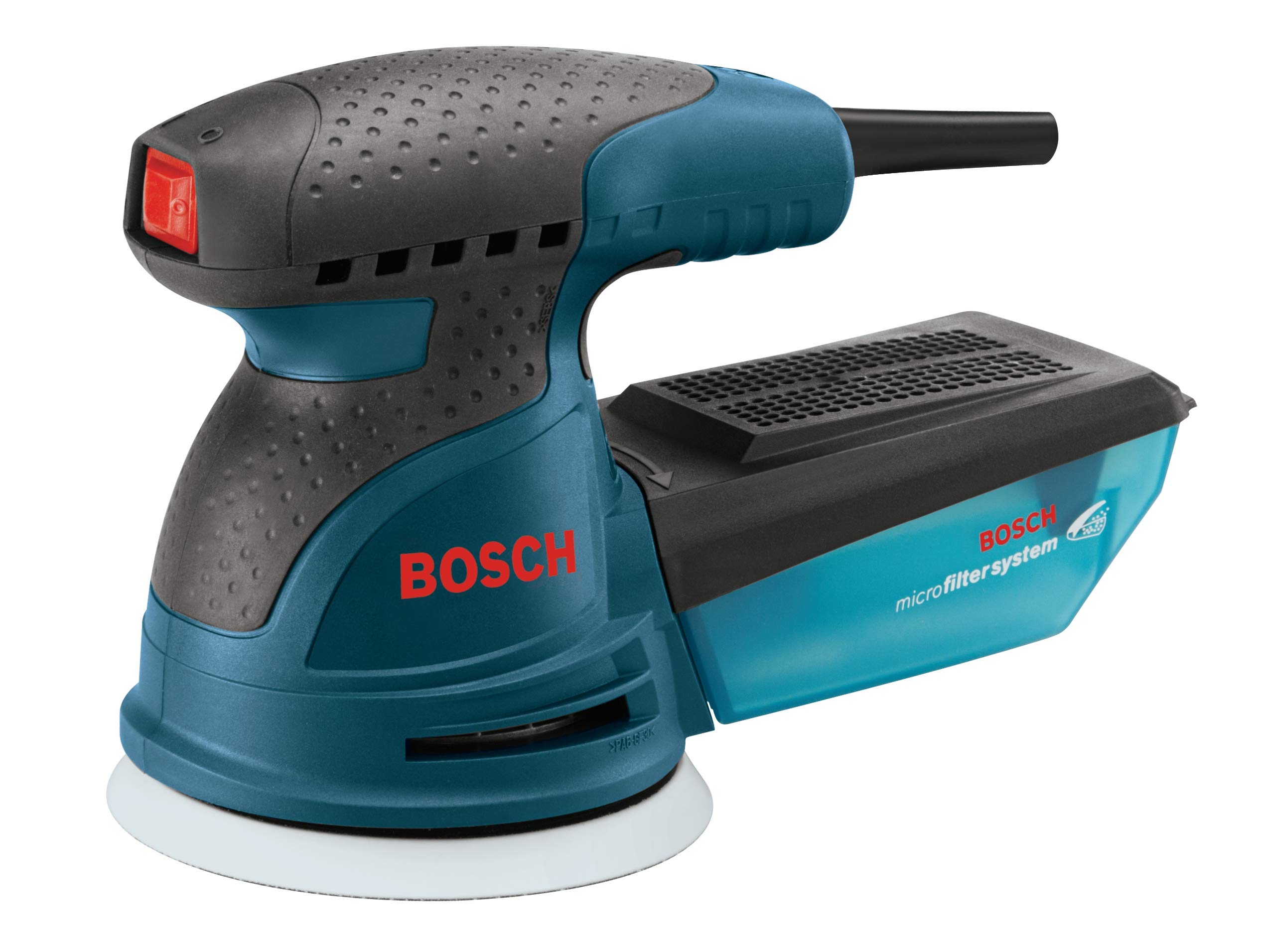 BOSCH ROS20VSK 2.5 Amp 5-Inch Corded Variable Speed Random Orbital Sander & Polisher Kit with Dust Collector & Hard Case - Perfect for Woodworking, Furniture Refinishing, and DIY Home Projects