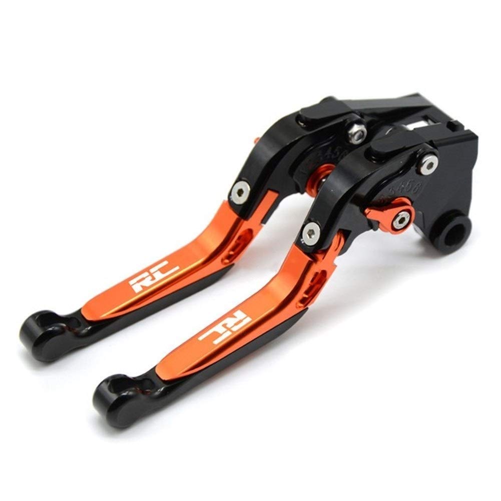 Adjustable Motorcycle Brake & Clutch Levers for KTM RC390/390 Duke (2013-2019) - High-Quality CNC Aluminum Handlebars Accessories in Black/Orange - Perfect for Racing, Commuting & Custom Bike Builds