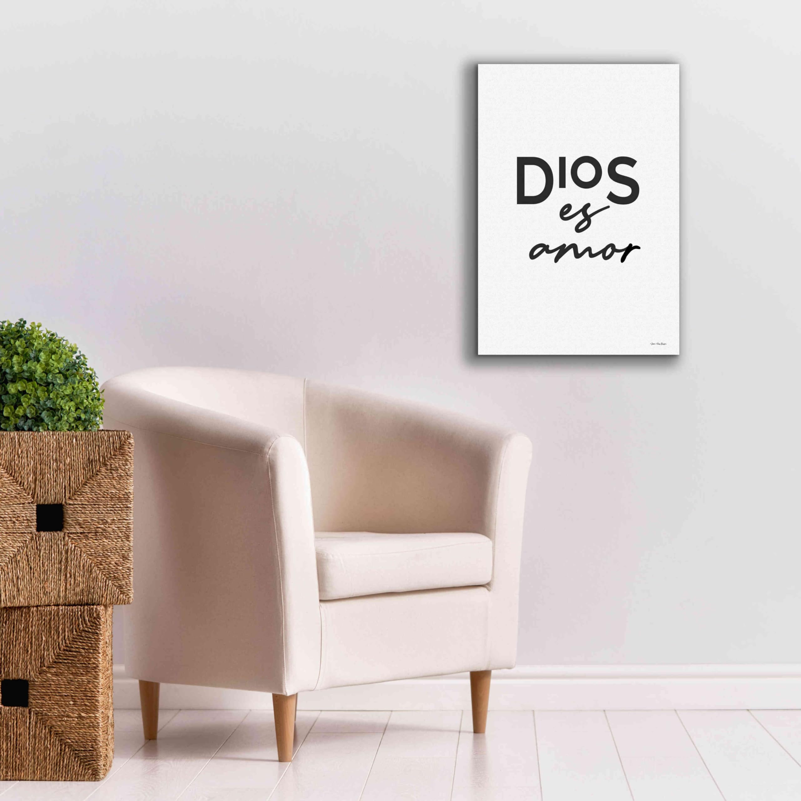 Epic Graffiti 'Dios es Amor' Spanish Religious Canvas Wall Art by Seven Trees Design - 18x26 Inch Giclee Print for Home Decor, Church & Office