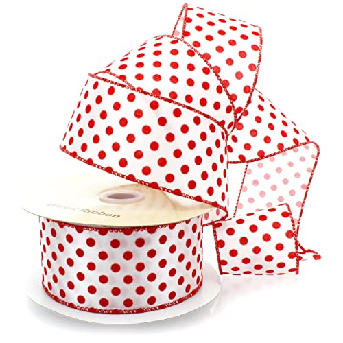 White/Red Flock Dot
