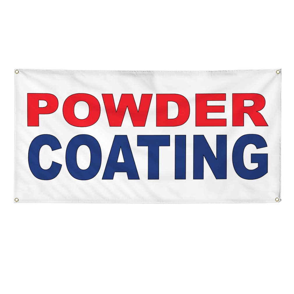 Durable Powder Coated Vinyl Banner - 60x144 Inches Weatherproof Outdoor Business Sign with 10 Grommets (Red/Blue) - Perfect for Yard Sales, Industrial Use & Commercial Advertising