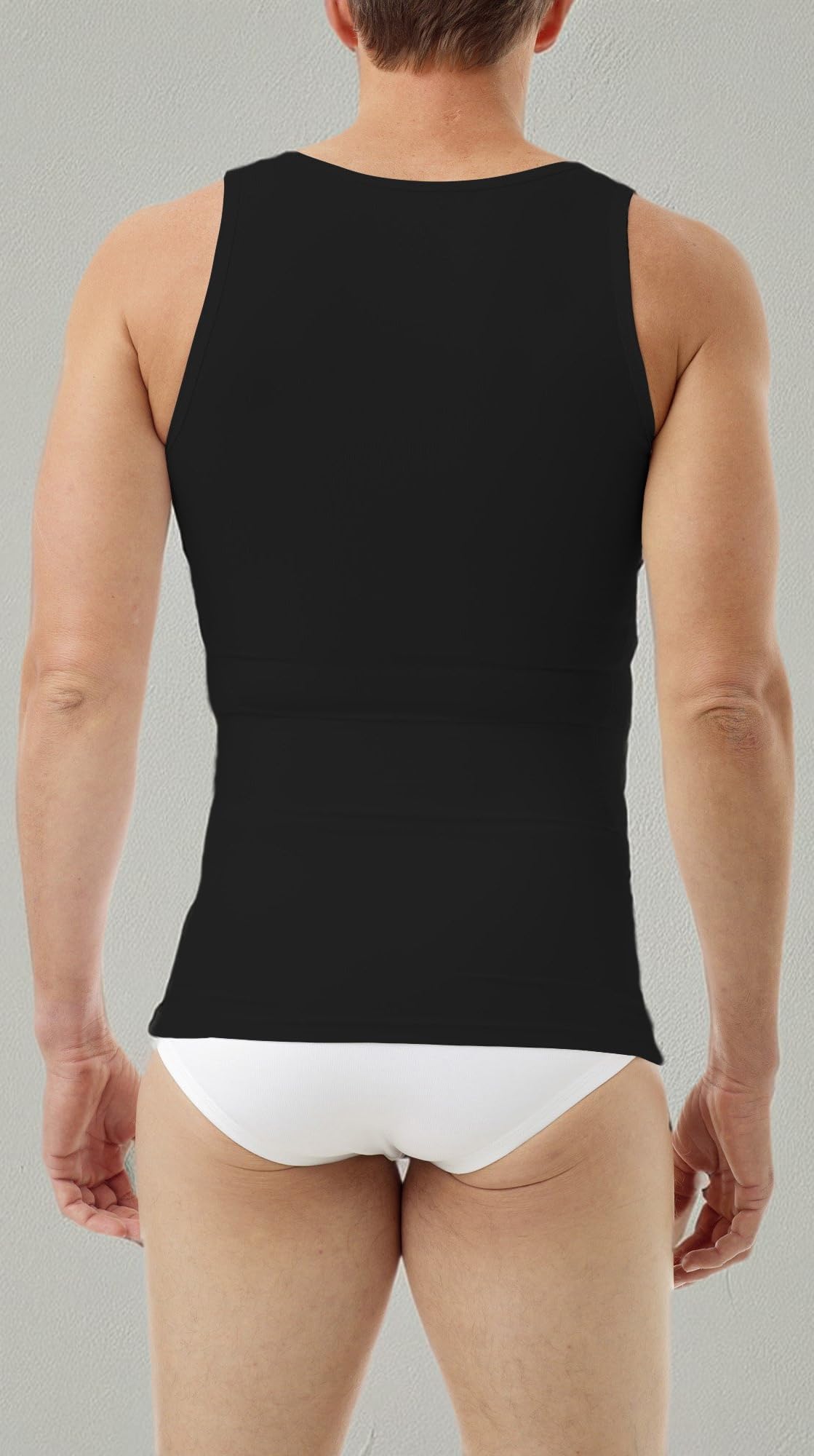 Underworks Men's Compression Body Shirt - Gynecomastia Support Shirt for Men - Post-Surgery & Workout Compression Vest - Slimming & Muscle Support for Daily Wear & Fitness