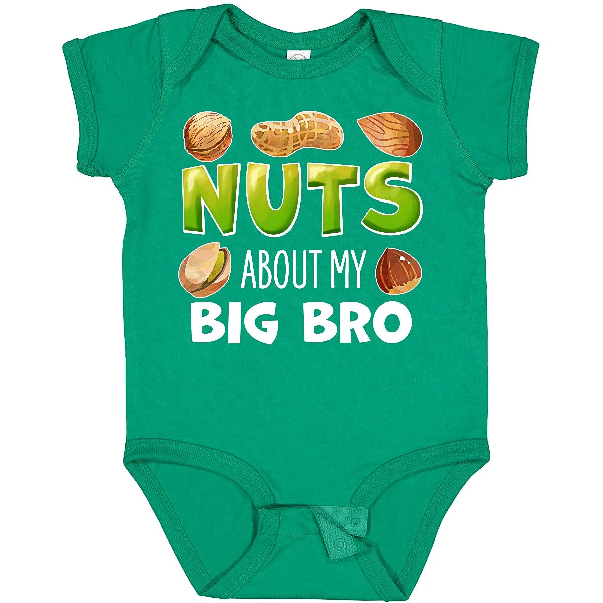 Buy inktastic Nuts About My Big Bro Peanut Almond Pistachio Baby Bodysuit - Cute Sibling Matching Outfit for Newborns & Toddlers | Perfect for Family Photos, Birth Announcements & Special Occasions
