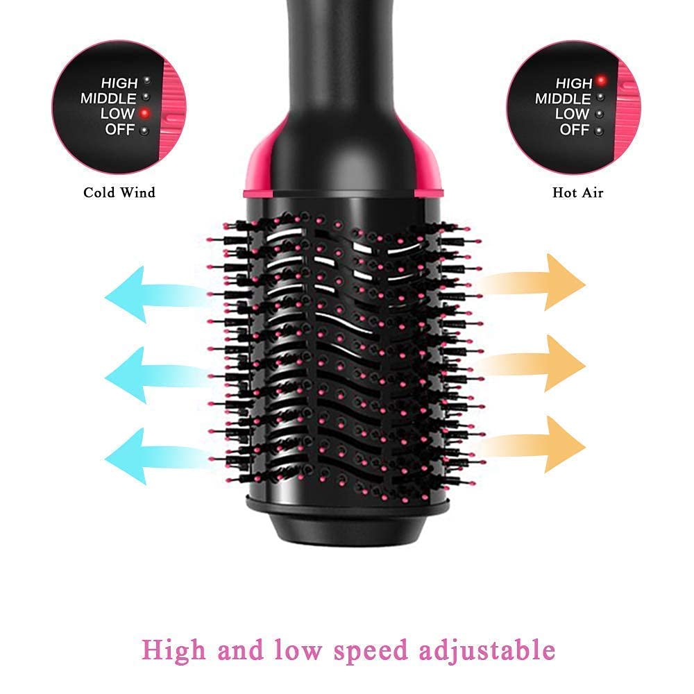 Upgraded 4-in-1 Blowout Hair Dryer Brush - Hot Air Styler, Volumizer & Straightening Comb with Negative Ion Technology for All Hair Types (Oval Shape, Black, 1200W) - Perfect for Salon-Quality Styling at Home, Travel & Daily Hair Care
