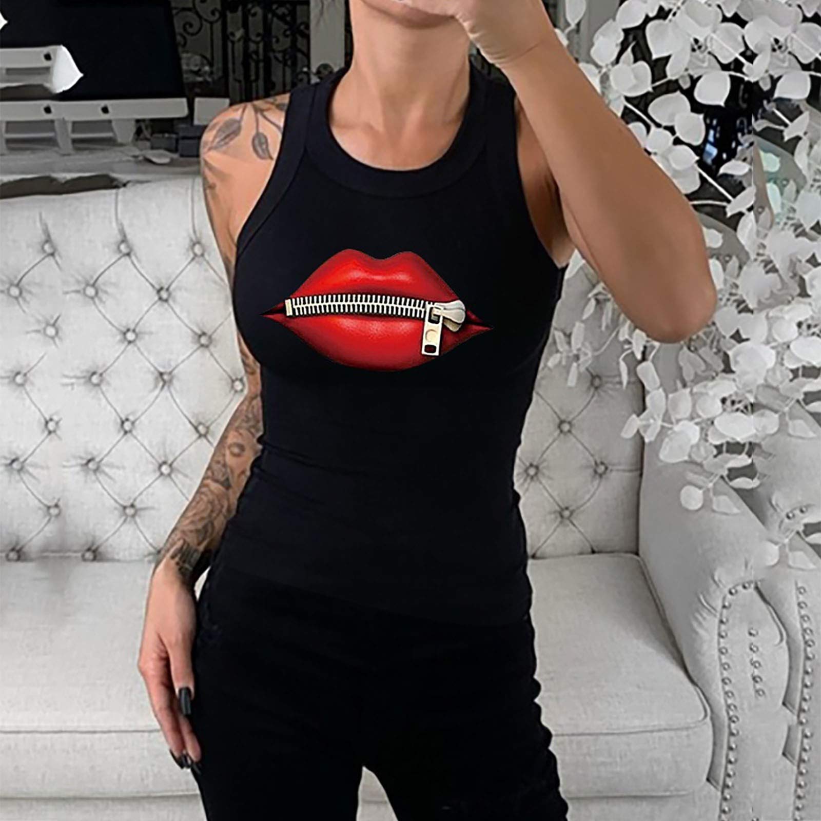 Women's Strappy Sleeveless Beer Drinking Top - Flared Cami Swing Shirt Vest for Ladies & Plus Size | Bar Outfits, Casual Wear & Summer Fashion