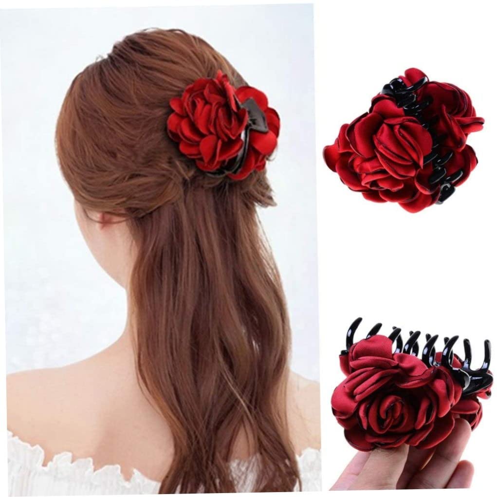 4Pcs Women's Hair Claw Clips for Thick Hair - Fashion Flower Hair Accessories for Styling & Daily Use