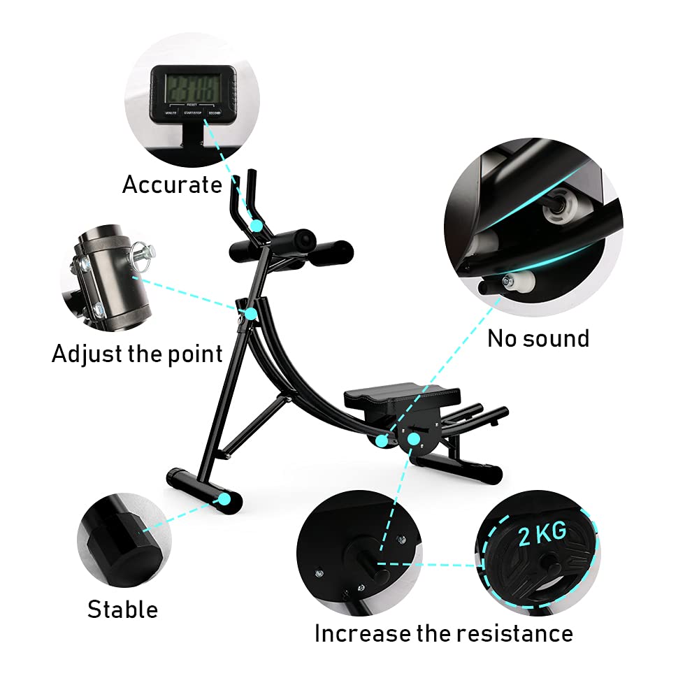 Panda Eye Adjustable Foldable Ab Machine - Core Workout Equipment for Home Gym Strength Training, Perfect for Abs, Obliques & Full Body Exercises