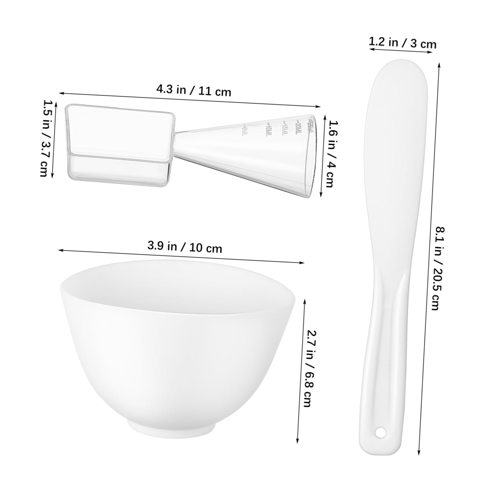 Premium Silicone Facial Mask Mixing Bowl Set - DIY Skincare Tool for Mud Masks, Creams & Serums - Perfect for At-Home Spa & Professional Salon Use - White