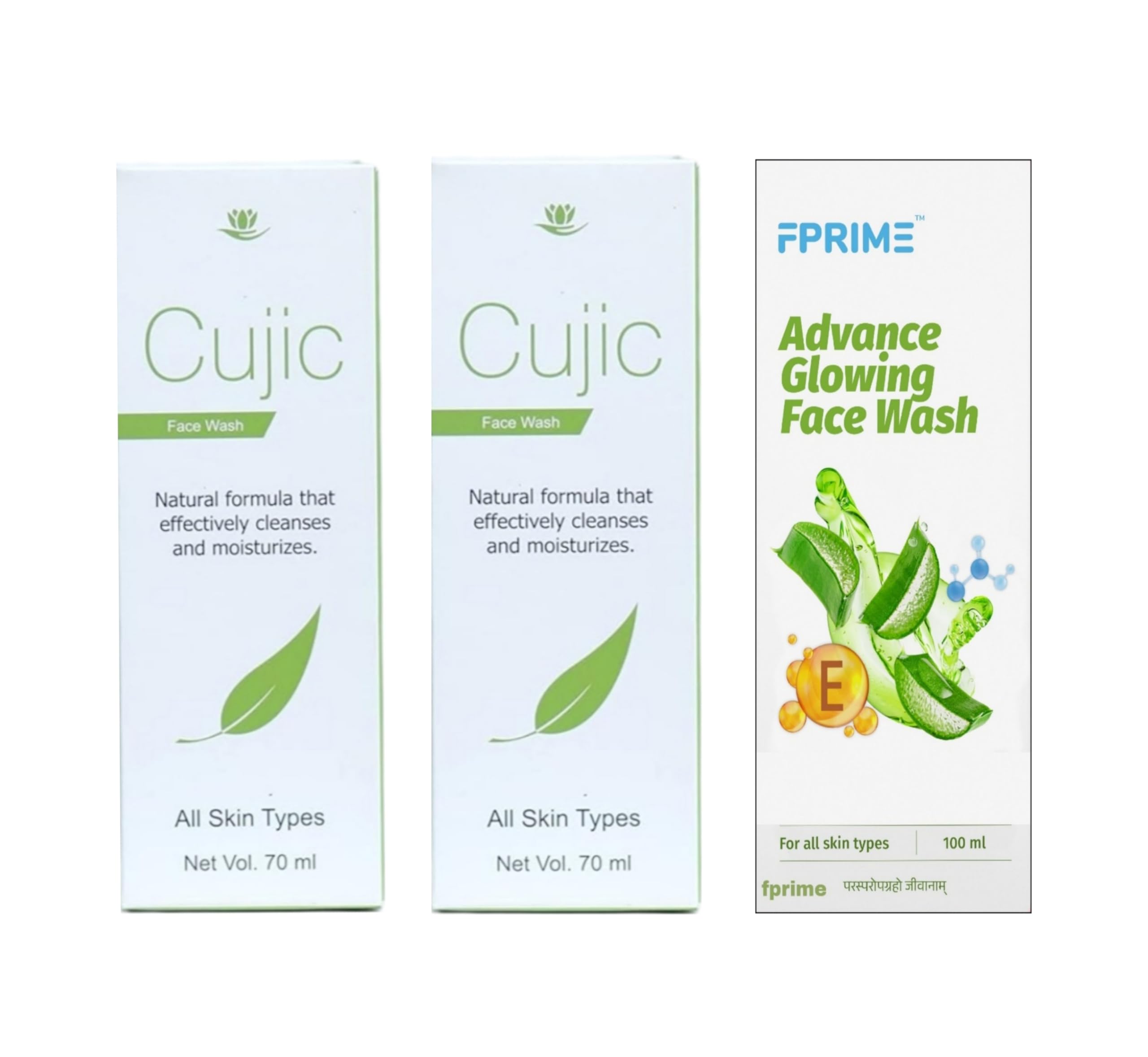 CUJIC Gentle Foaming Facial Cleanser for All Skin Types - Pack of 2 | Daily Face Wash for Acne, Oily & Sensitive Skin | Morning & Night Skincare Routine