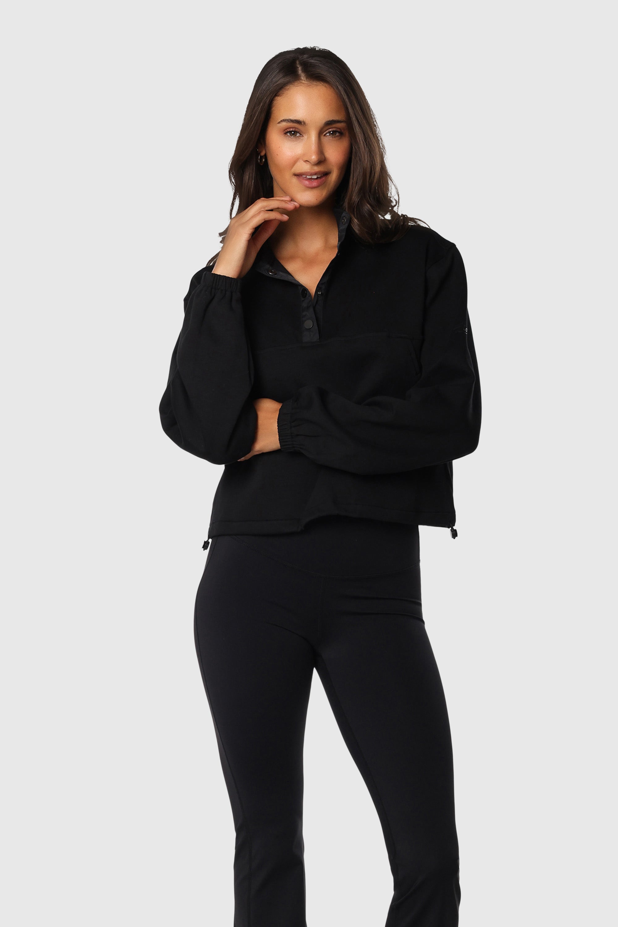 Black Snap Pullover Hoodie - Stylish & Comfortable for Casual Wear, Gym, and Outdoor Activities