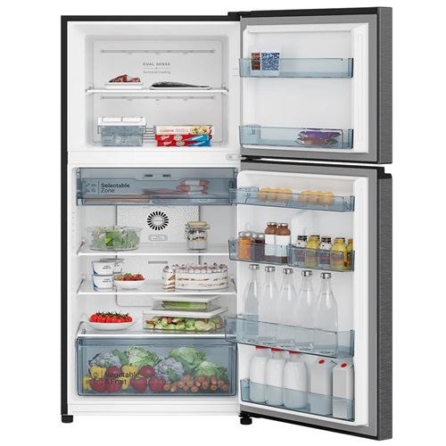 Hitachi HRTN6379S XSG/BBKSG 344L 2 Door Refrigerator - Energy Efficient Large Capacity Fridge for Home, Kitchen, Office & Restaurant Use