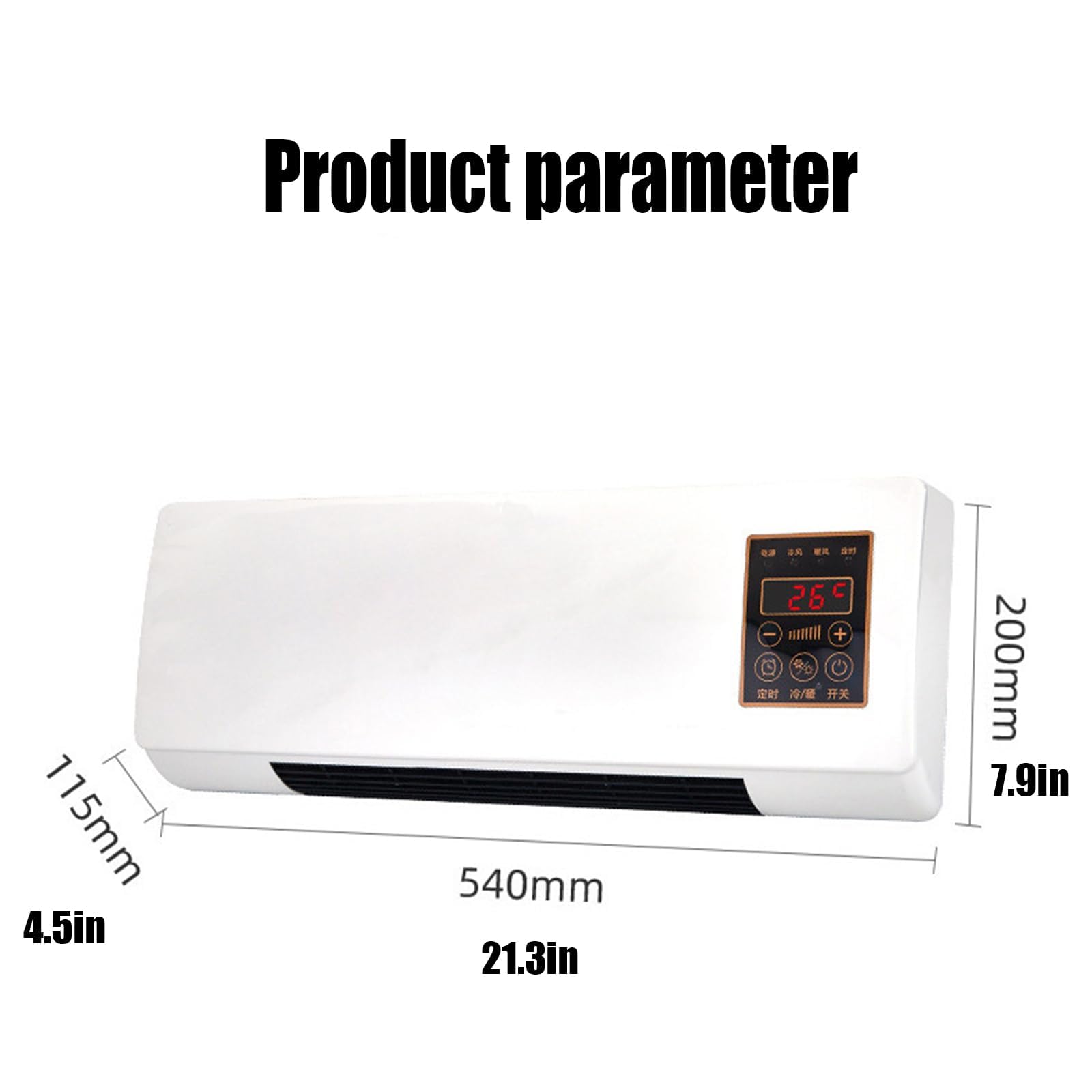 Temprair Portable Air Conditioner - 8000 BTU Wall Mounted Cooling & Heating Unit with 8-Hour Smart Timer | Perfect for Bedrooms, Home Offices & Small Spaces