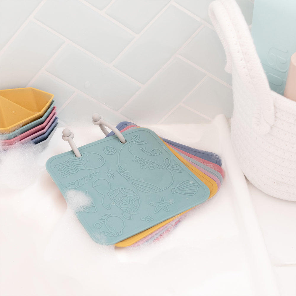 Waterproof Silicone Baby Bath Book - Soft Sensory Toy for Toddlers & Infants - Safe Non-Toxic Teething Book for Bathtime, Playtime & Learning