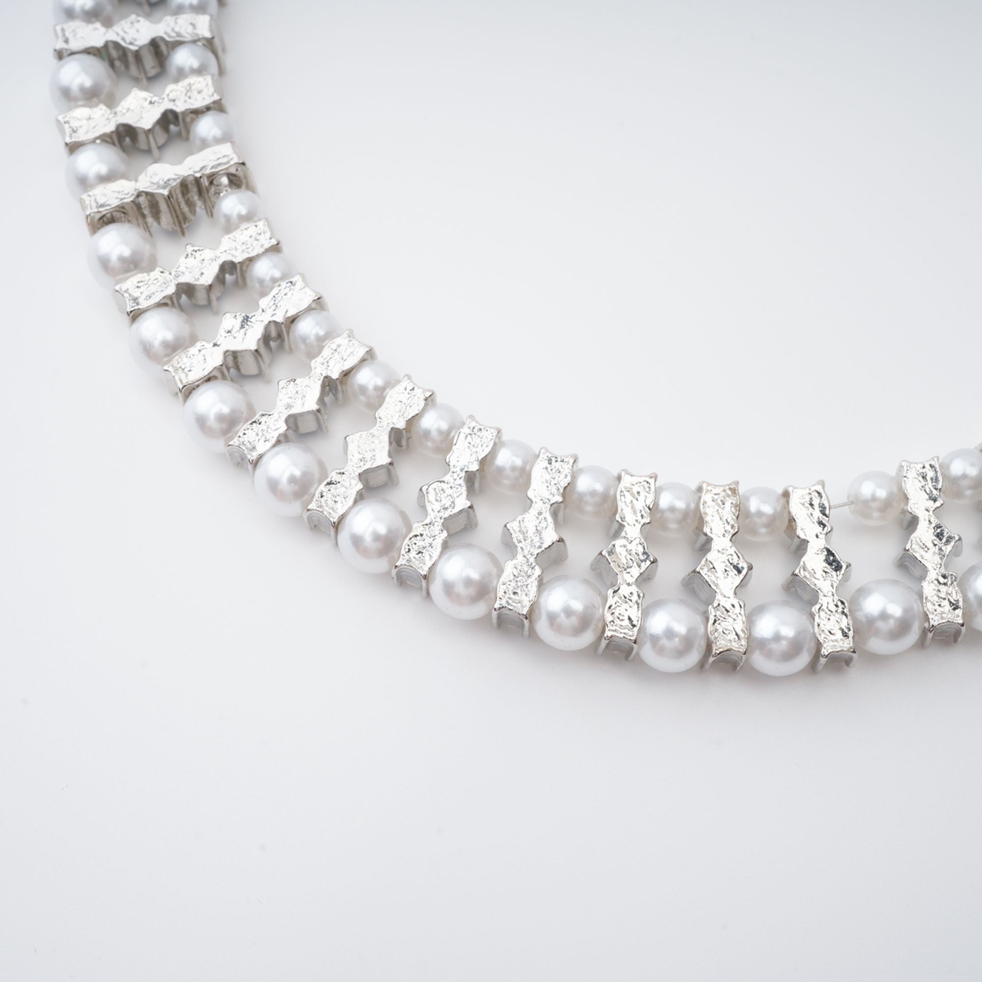 Alana Crystal Embellished Faux Pearl Necklace - Elegant Women's Jewelry for Parties, Weddings & Special Occasions
