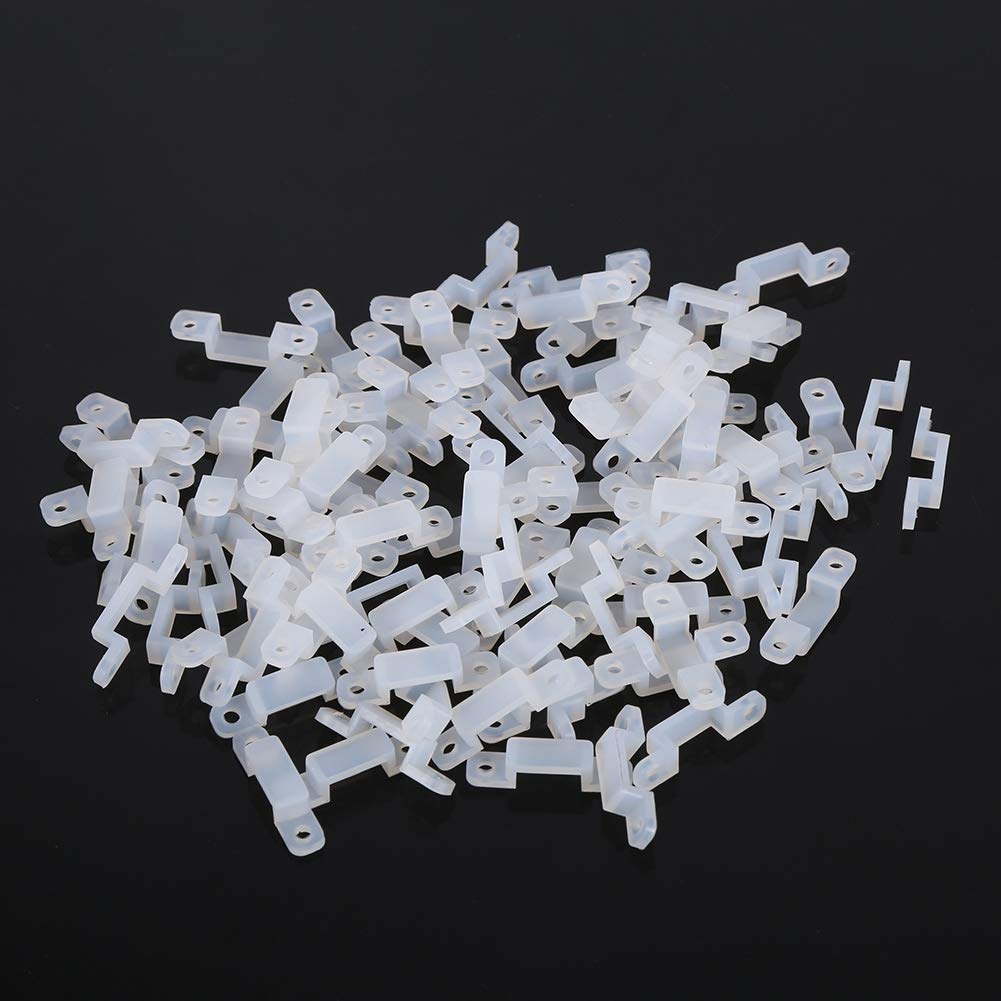 8mm Waterproof Silicone Holder Clip for 3528 5050 1210 RGB LED Strip Mounting - Secure Fixing Clips for 10mm LED Light Strips - Durable Watertight Mounting Brackets (Pack of XX) - Perfect for Home, Kitchen, Bedroom, and Outdoor LED Lighting Projects