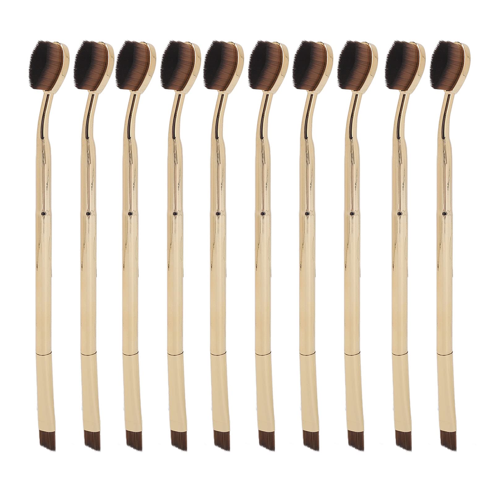 10pcs Dual Sided Makeup Brush Set - Double Head Toothbrush & Blending Brush for Foundation, Contouring & Buffing - Perfect for Professional Makeup Artists & Home Beauty Routines