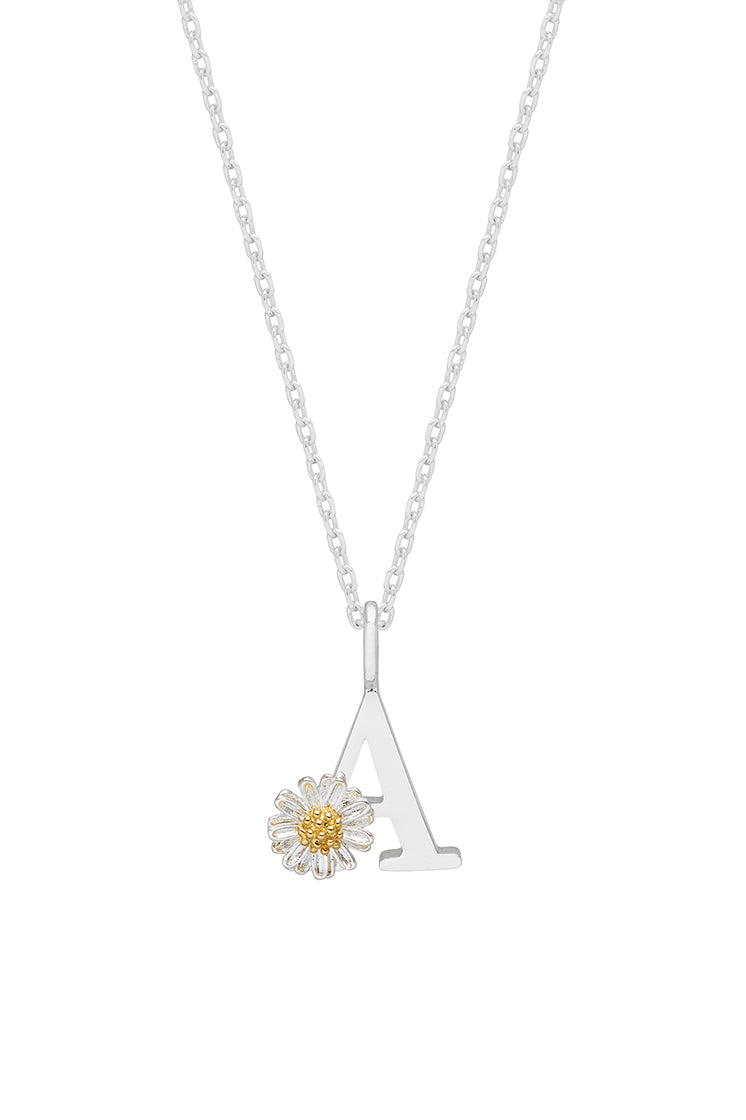 Wildflower Initial Pendant Necklace - Personalized Floral Letter Jewelry for Women - Perfect for Birthdays, Anniversaries & Everyday Wear