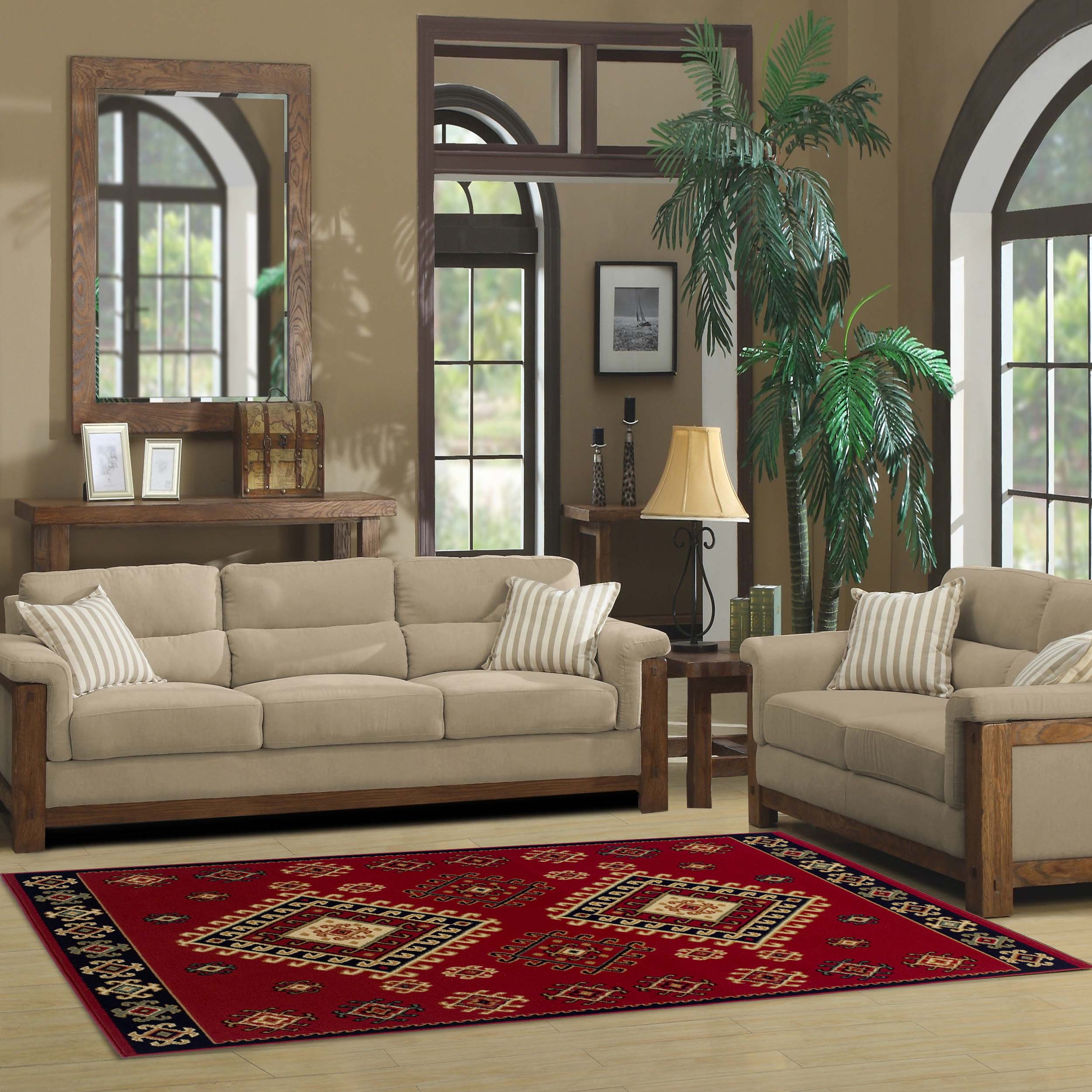 Southwestern Medallion Ultra Soft Indoor Area Rug or Runner - Non-Slip, Washable & Durable - Perfect for Living Room, Bedroom & Entryway Decor