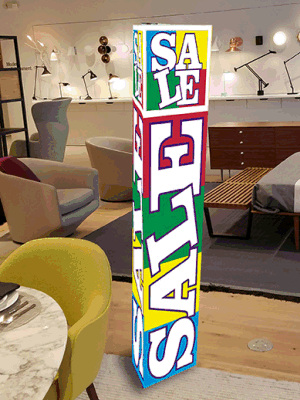 Tower Sign: SALE (4 Colors) - Pack of 3 - Perfect for Retail Stores, Supermarkets, and Promotional Events