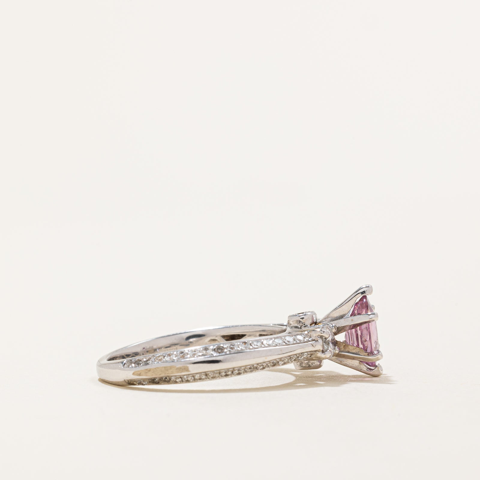 Exquisite Unheated Padparadscha Sapphire & Diamond Engagement Ring | 0.93ct Natural Sapphire & 0.74ctw Diamonds | Size 6.75 | Perfect for Proposals, Anniversaries & Special Occasions