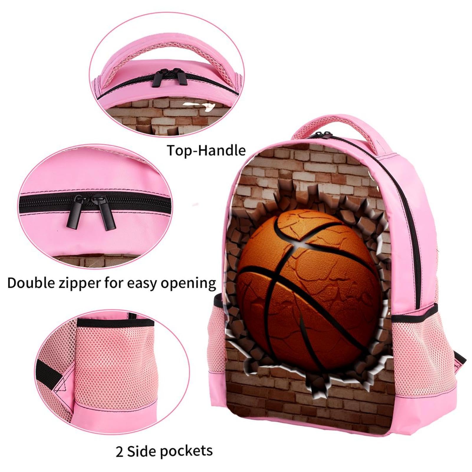 Men's & Women's Travel Backpack with Ball Basketball Wall Texture - Durable Backpack for Gym, School, Work & Outdoor Adventures