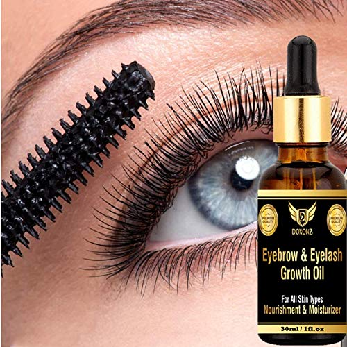 DOXONZ Eyebrow & Eyelash Growth Serum with Castor Oil, Onion Oil & Vitamin E - 30ml Hair Growth Treatment for Thicker, Fuller Brows & Lashes - Perfect for Nighttime Care & Natural Beauty Routine