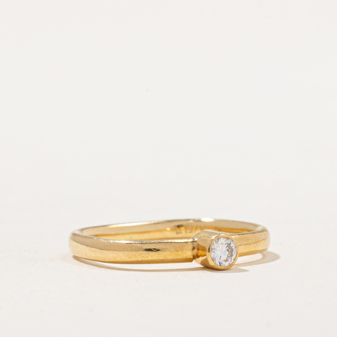 0.07ct Bezel Set Diamond Soft Square Ring - Size 4 | Elegant Minimalist Jewelry for Everyday Wear & Special Occasions