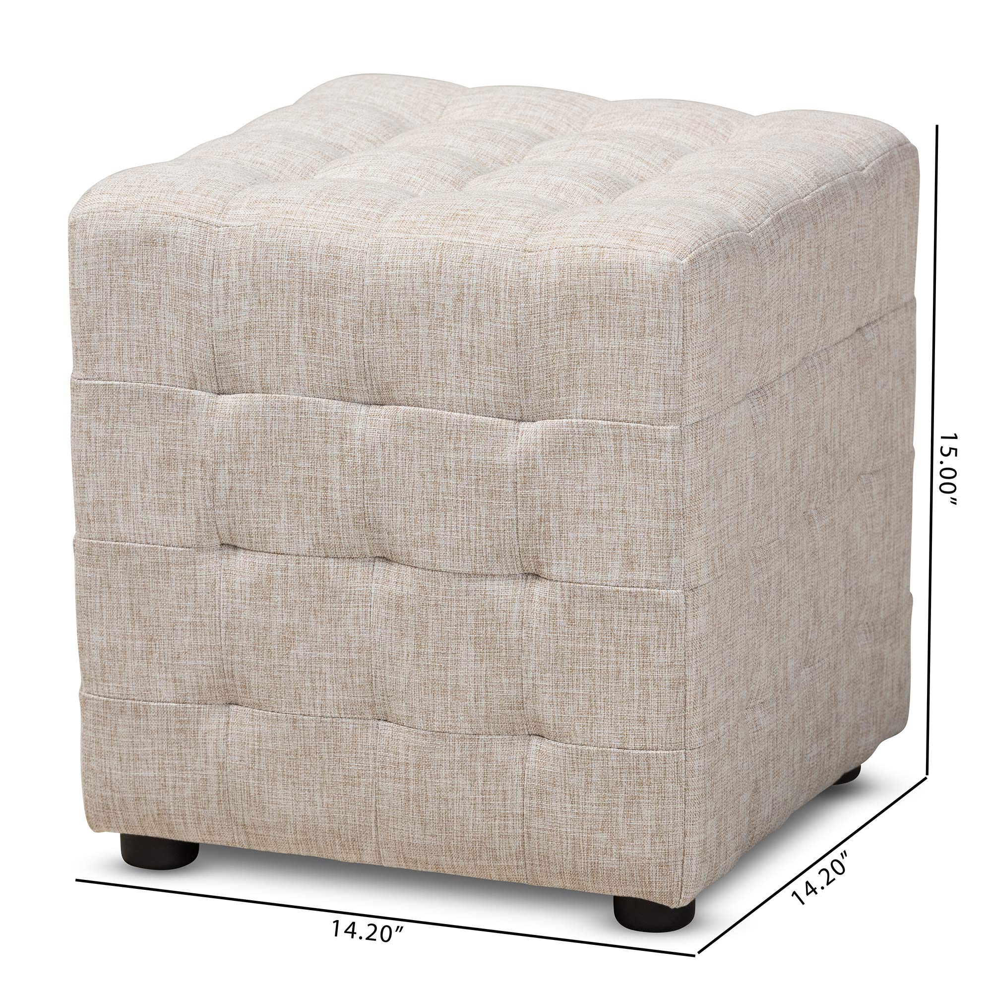 Baxton Studio Beige Ottoman with Storage - Perfect for Living Room, Bedroom & Home Decor - One Size Fits All