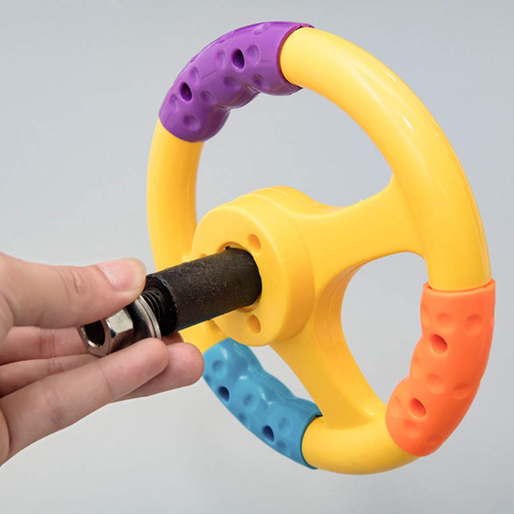 **Toyvian Kids Steering Wheel Toy - Realistic Plastic Car Steering Wheel for Toddlers & Infants - Fun Driving Simulation for Rocking Cars, Bumper Cars & Pretend Play**