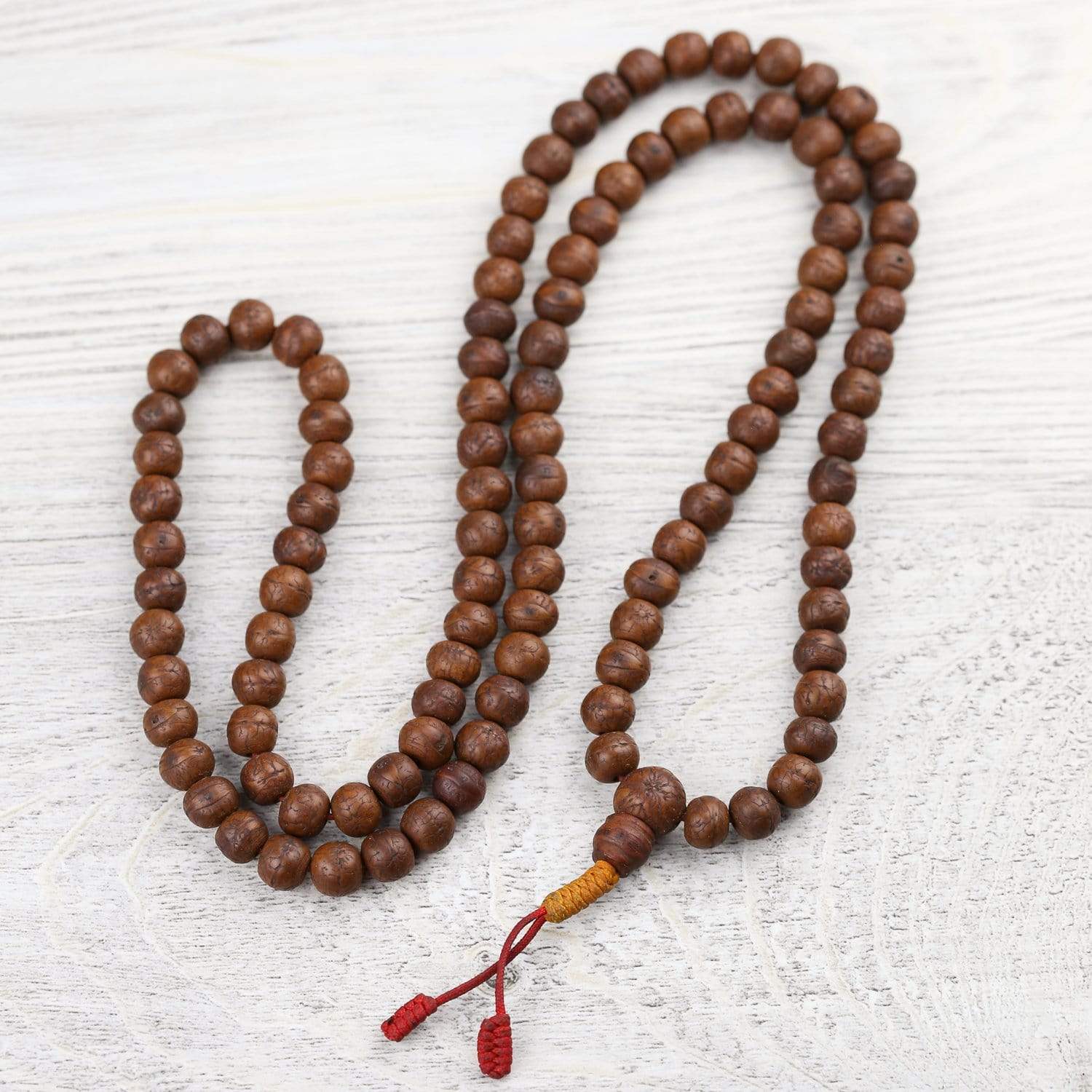 Handmade Antique Bodhi Seed Compassion Mala Bracelet - Buddhist Prayer Beads for Meditation, Yoga & Spiritual Healing