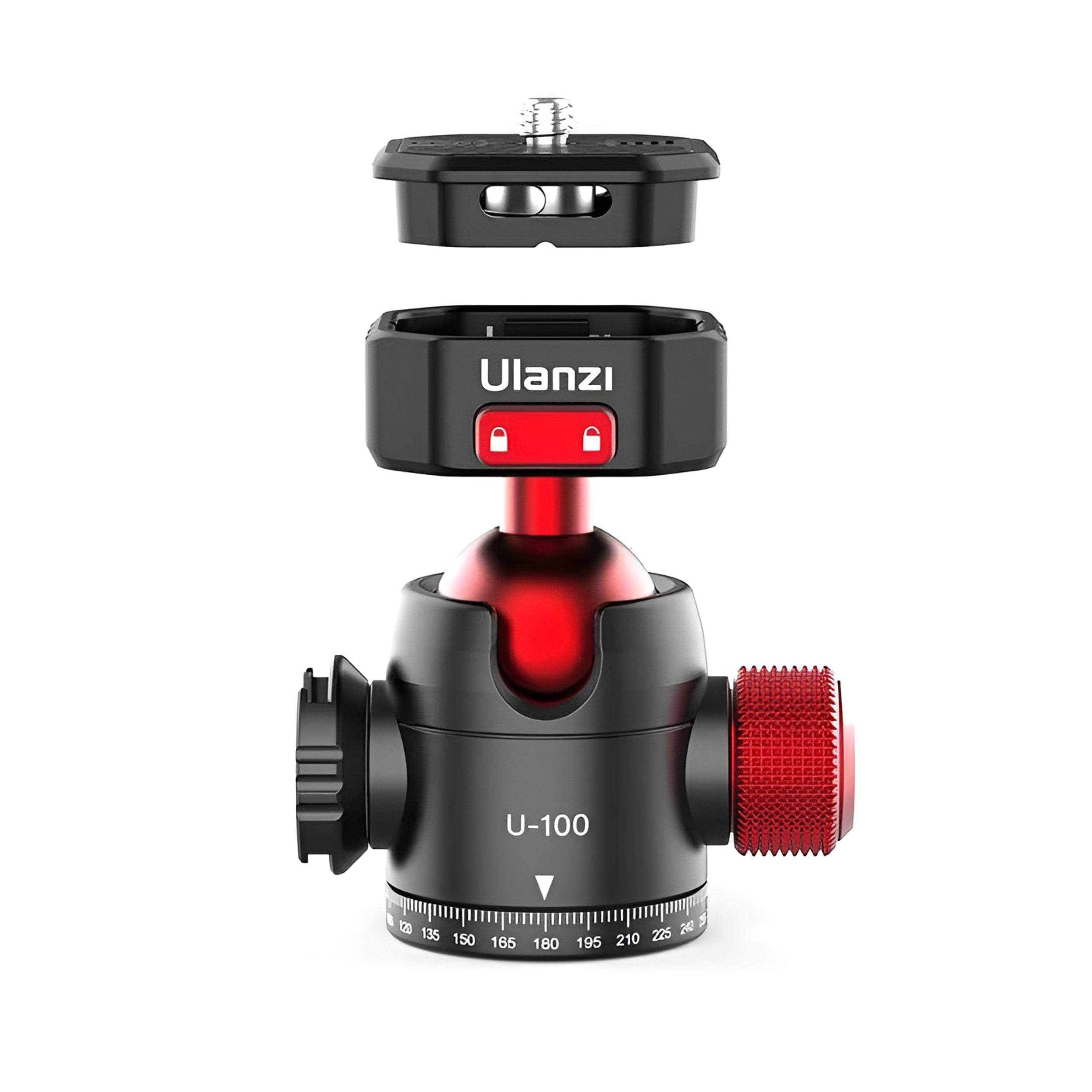 ULANZI U 100 Claw Quick Release Ball Head 2305 - Lightweight Camera Tripod Mount with 360° Rotation for DSLR, Mirrorless, and Action Cameras - Perfect for Vlogging, Photography, and Outdoor Adventures