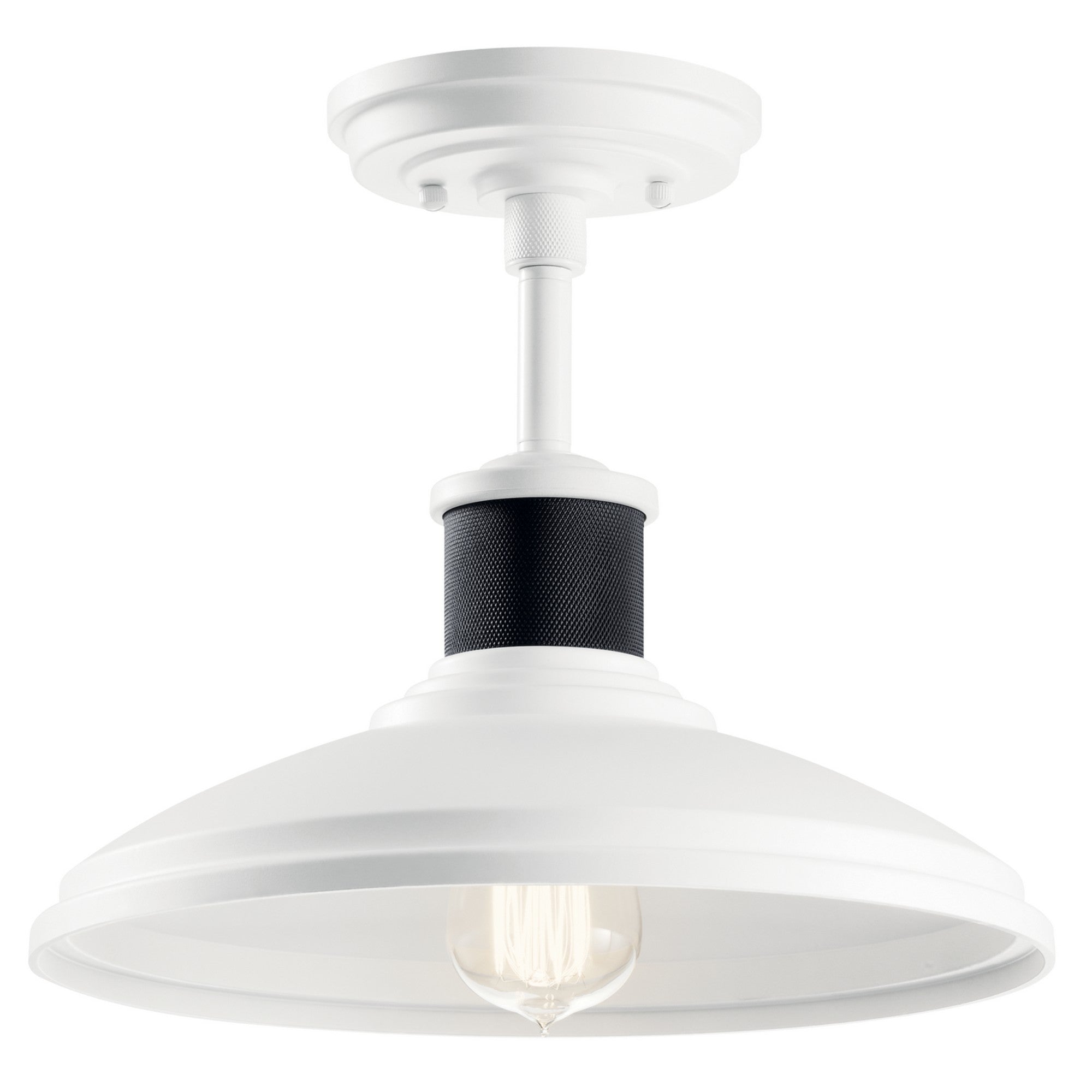 Allenbury 12 Inch Modern Pendant Light Fixture - White Finish for Kitchen Island, Dining Room, or Bedroom Lighting