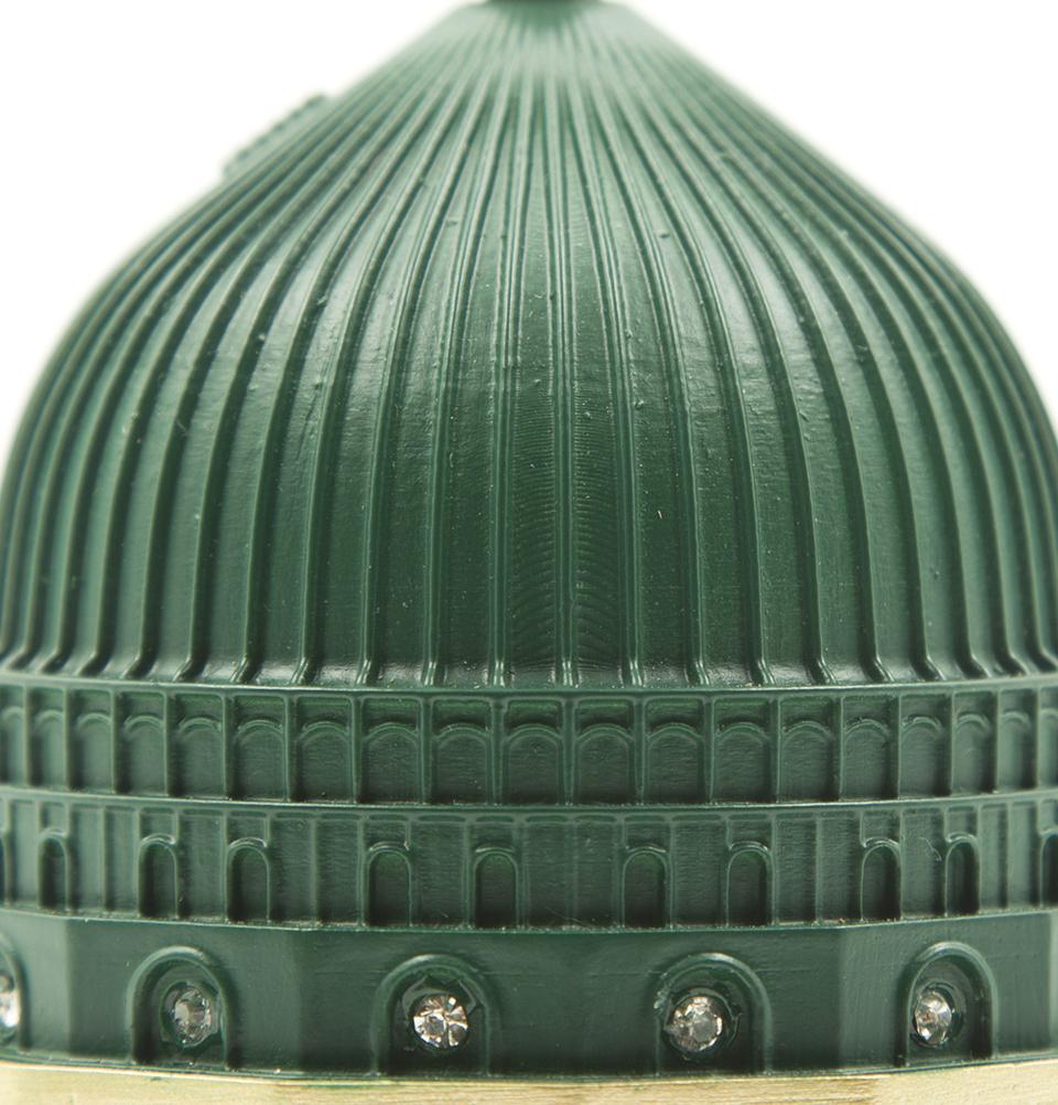 Islamic Table Decor - Al Masjid an Nabawi Green Dome Replica #843 Gold Small - Perfect for Ramadan, Eid, Home & Mosque Decoration