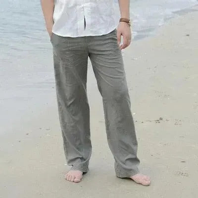 Premium Men's Linen Pants - Breathable & Comfortable Summer Casual Trousers for Beach, Travel & Relaxation