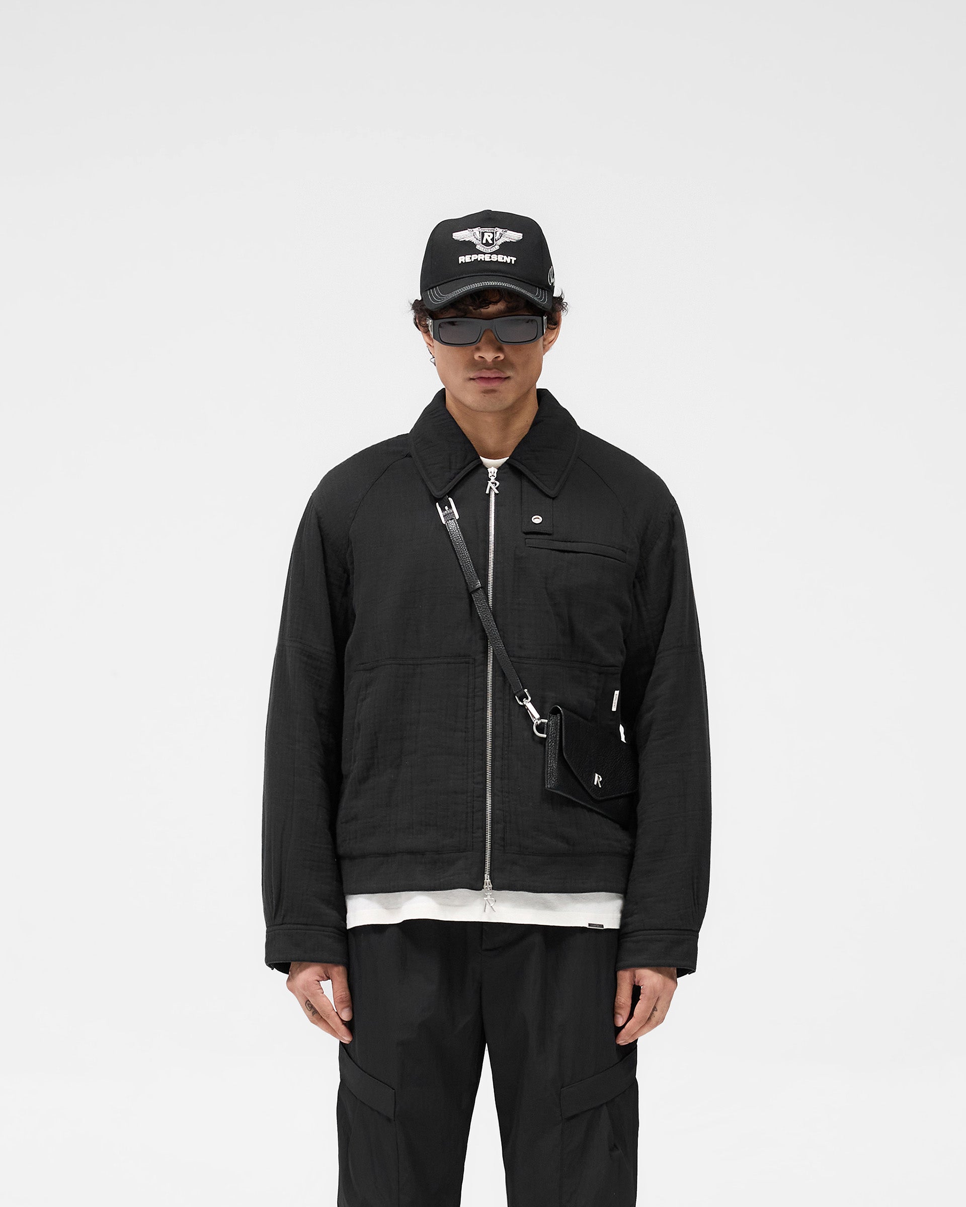 Crinkle Trucker Jacket for Men & Women - Stylish Black Denim Jacket with Wrinkled Texture | Perfect for Casual Outfits, Streetwear & Fall Layering