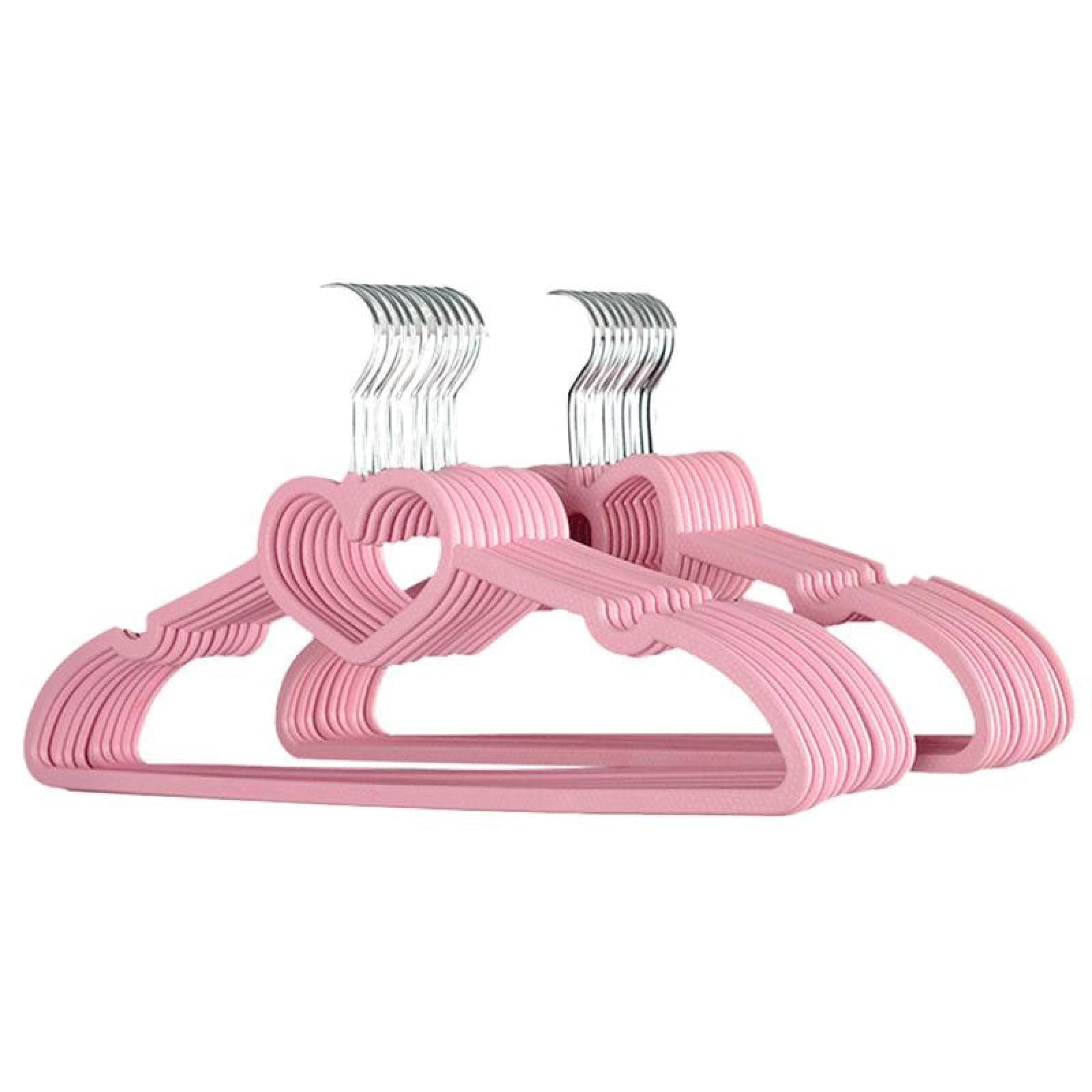 10/15/20Pcs Durable ABS Heart Pattern Clothes Hangers - Pink/White/Black Coat Hangers for Adults & Kids - Space Saving Closet Organizer for Shirts, Dresses, Jackets & Coats
