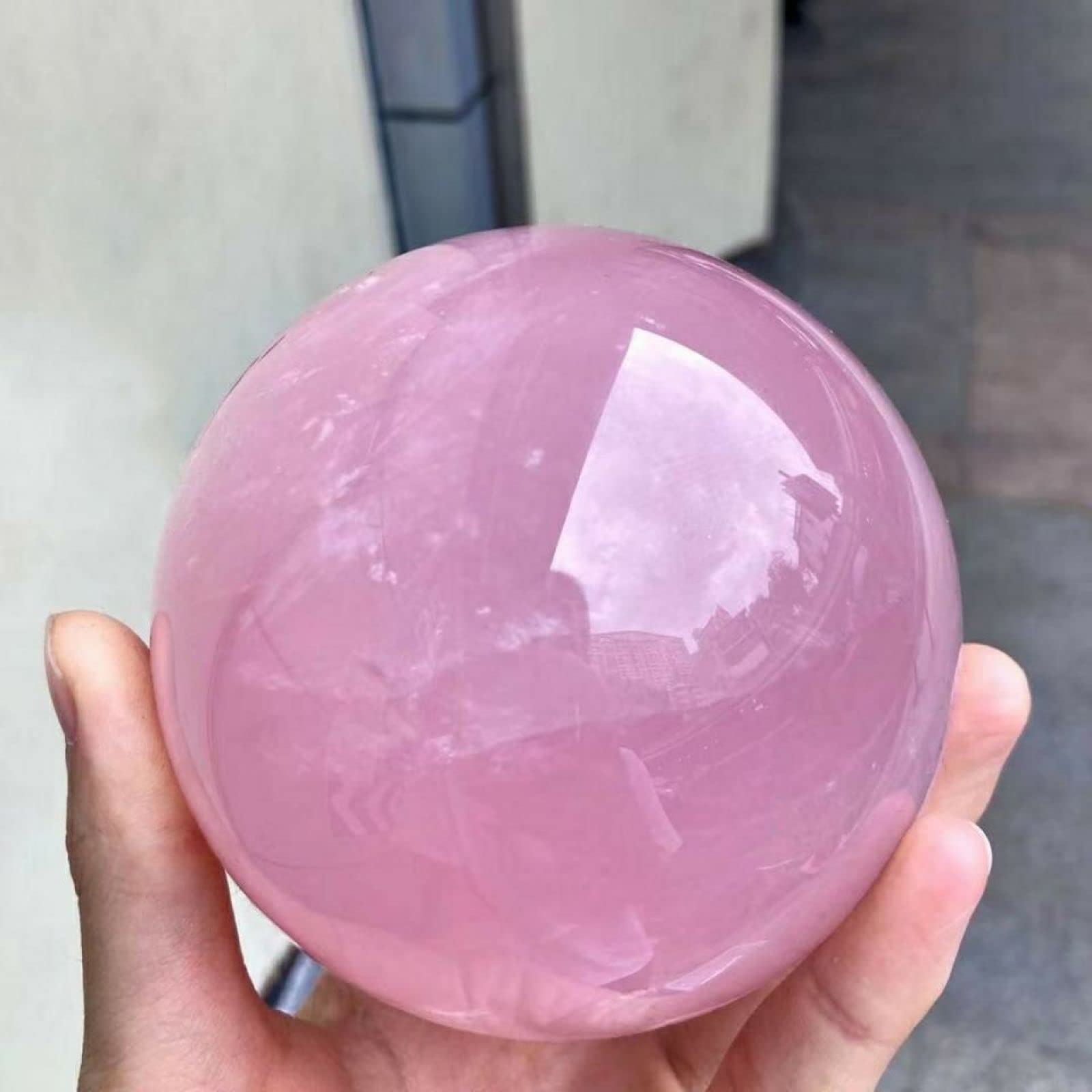 Natural Pink Rose Quartz Sphere Crystal Ball - 4-11cm Healing Stone for Meditation, Reiki, and Home Decor (10.1-11cm) | Perfect for Spiritual Healing, Chakra Balancing & Positive Energy