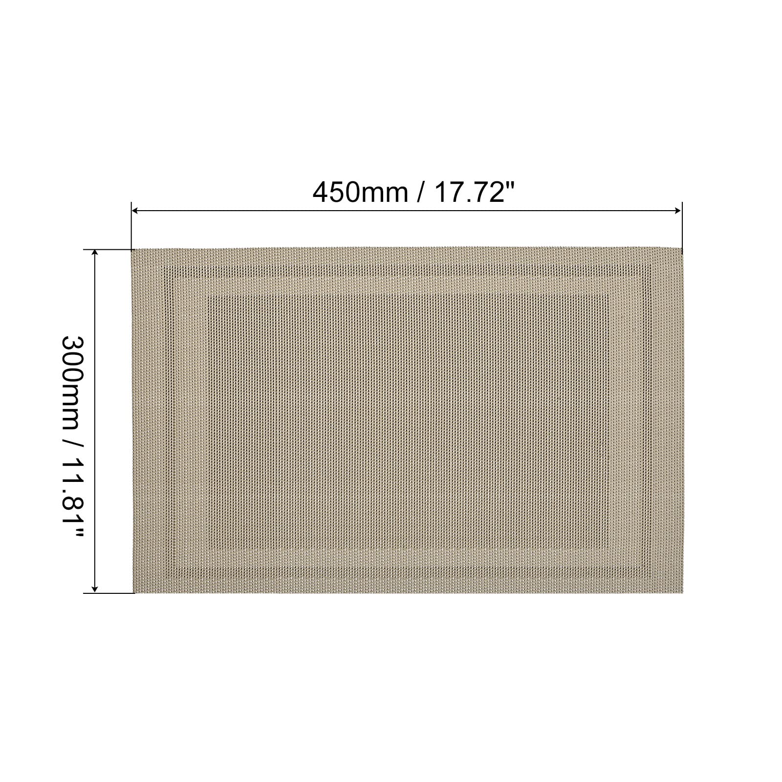 uxcell Set of 6 Washable PVC Woven Placemats - 17.7x11.8 Inches (450x300mm) Khaki Table Mats for Dining, Kitchen, and Party Decor | Durable & Easy to Clean