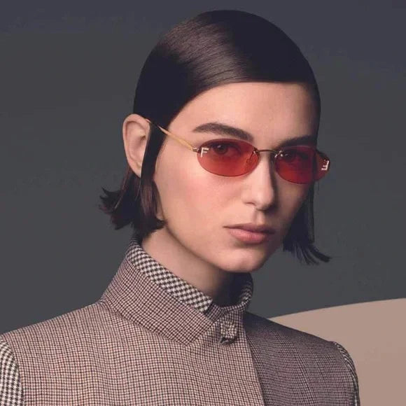 Fendi First FE4075US Red Rimless Sunglasses for Women - Luxury Designer Shades for Summer, Travel & Outdoor Activities