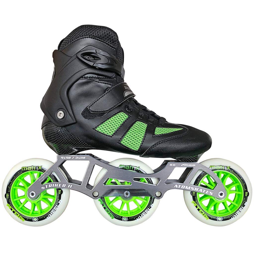 Atom Pro Fitness 3x110 Outdoor Inline Skates - High Performance Speed Skates for Men & Women - Perfect for Fitness, Training & Outdoor Rollerblading Adventures