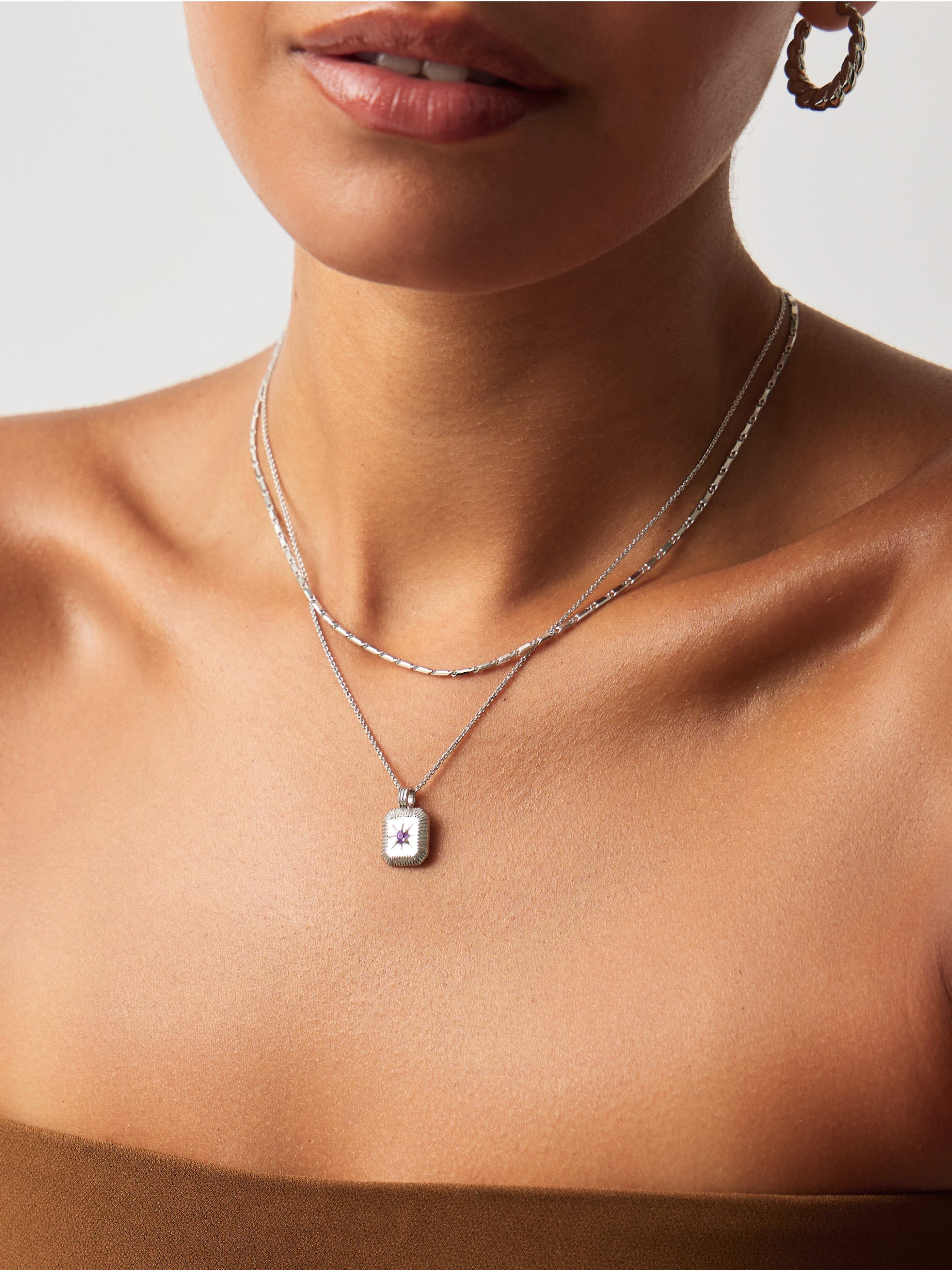 February Birthstone Pendant Necklace - Genuine Amethyst Jewelry for Women | Elegant Gift for Valentine's Day, Anniversary & Birthday Celebrations